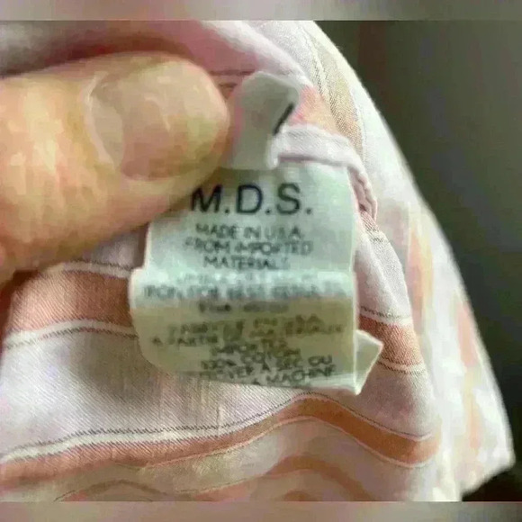 MDS Stripes Pink Red Barbie Stripe Peasant Mini Dress Sleeveless RTR Size 2 - Picture 5 of 8